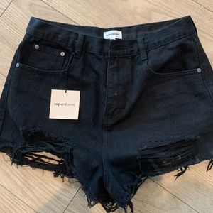 Superdown Black High Waisted shorts